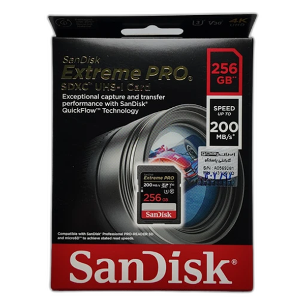 کارت حافظه SanDisk 256GB SD Extreme PRO